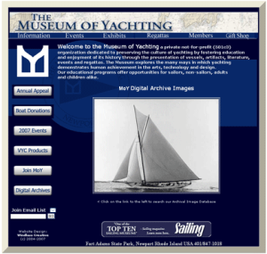 Museum of Yachting website designed by Windlass Creative